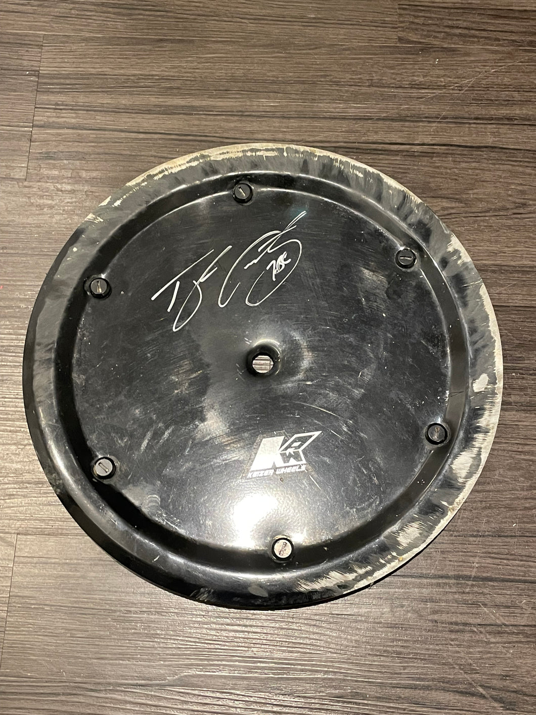 Race used Wheel Cover - Signed